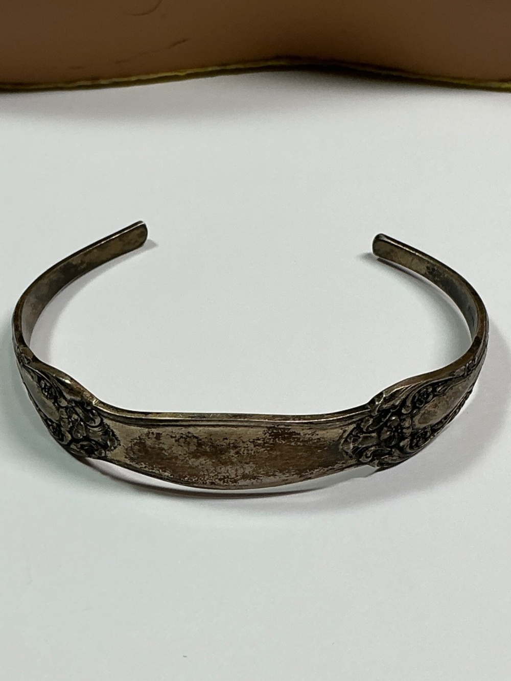 Vintage ALVIN STERLING Spoon Handle Open Cuff Bracelet. 2 & 3/8 inches across